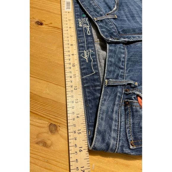 Levi's Eco Green Bootcut Jeans Blue Denim Stretch Whiskered Womens size 12/31 - Picture 8 of 11